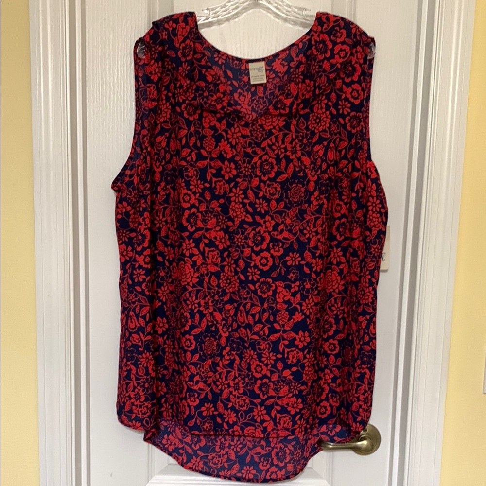 Terra & Sky Red and Black Boxy Sleeveless Tank